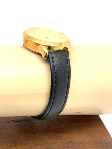 Reloj Timex para mujer TW2V36000 cuarzo dorado correa de cuero negro 32 mm - Imagen 10 de 12