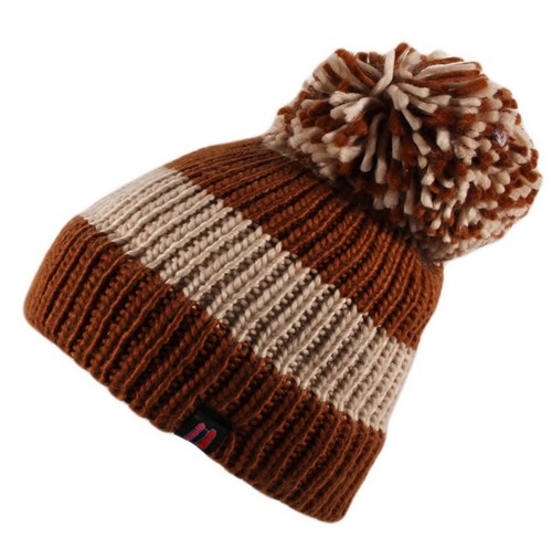 Big Bobble Pom Pom Stripe Beanie Hat Cap - Picture 5 of 9
