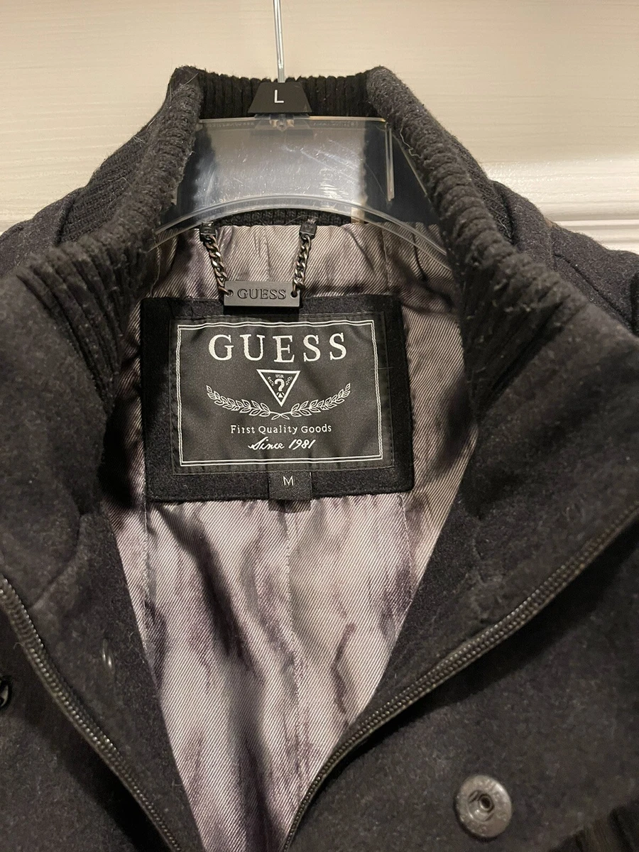 Guess Womens Size M Wool Black Coat Jacket eBay