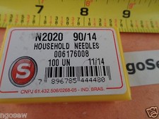 100 Genuine Singer Sewing Machine Needles 15x1 HAx1 Type 2020 Size 14