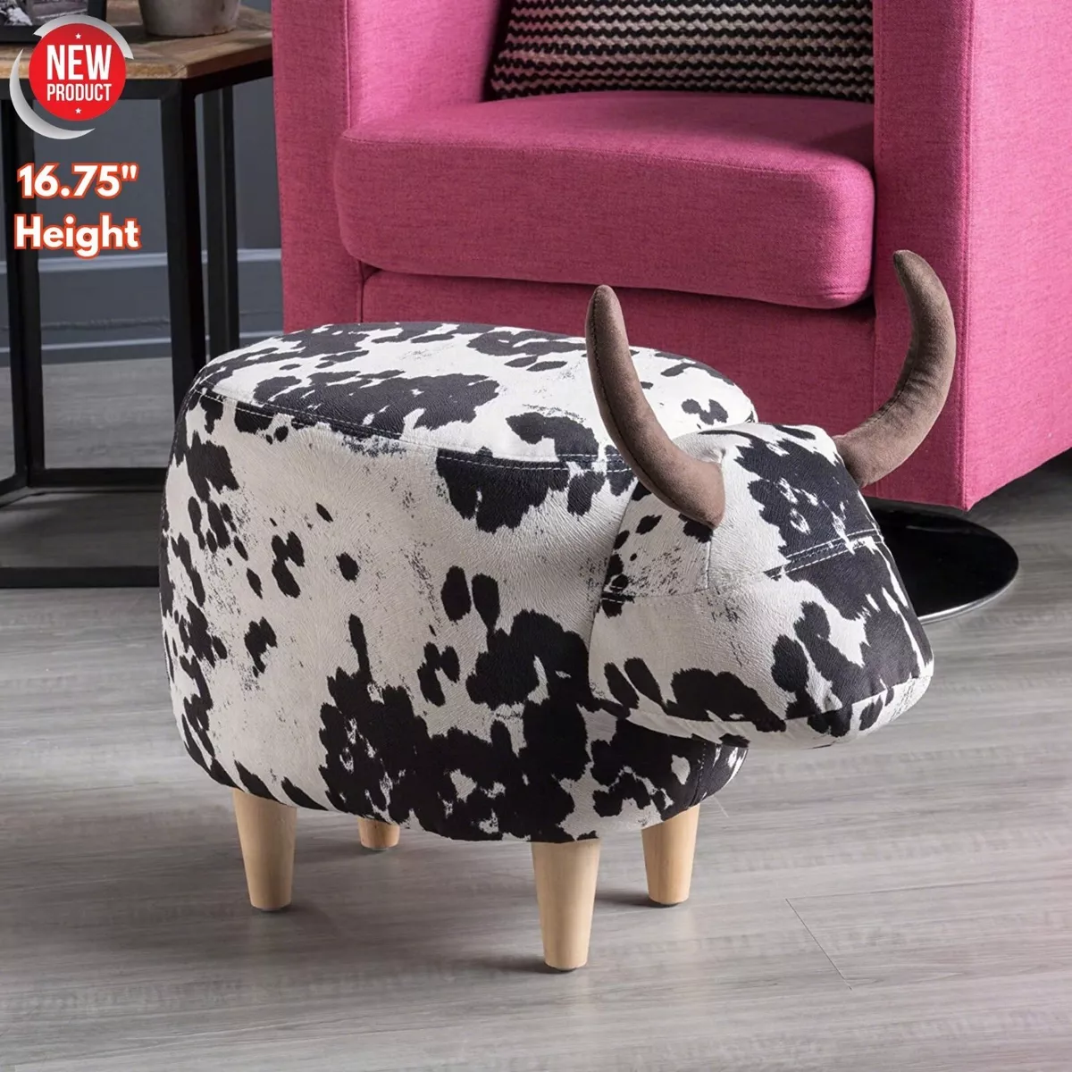 Cow footstool storage outlet