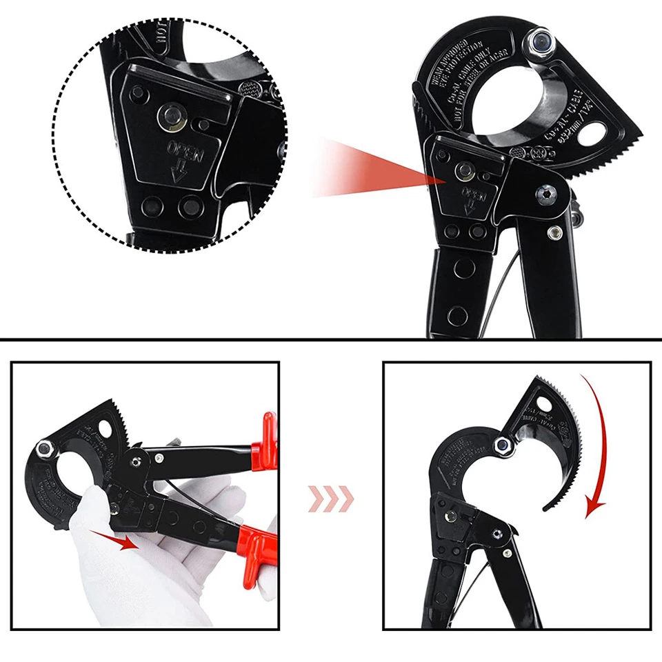 Heavy Duty Ratchet Cable Cutter Cut Up To 240mm2 Ratcheting Wire Cut Hand Tool Heavy Duty Ratchet Cable Cutter Cut Up To 240mm2 Ratcheting Wire Cut Hand Tool