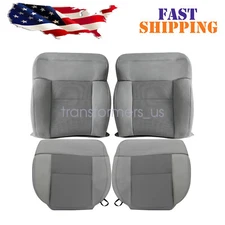 For 2004-2008 Ford F150 XLT Driver & Passenger Bottom +Top Cloth Seat Cover Gray