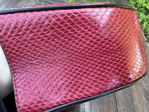 Authentic Chloe Drew Saddle Red Python Shoulder Bag - Picture 9 of 24