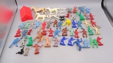 Lot Of 40 Plastic Toy Figures - Cowboys, Indians, Soldiers, Horses AS-IS