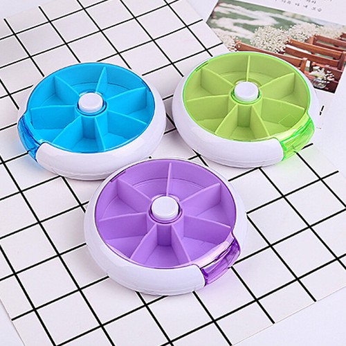 Rotating Daily Travel Pill Box 1 Week Organiser Medicine Tablet Dispenser 7 Da ⁿ - Picture 6 of 18