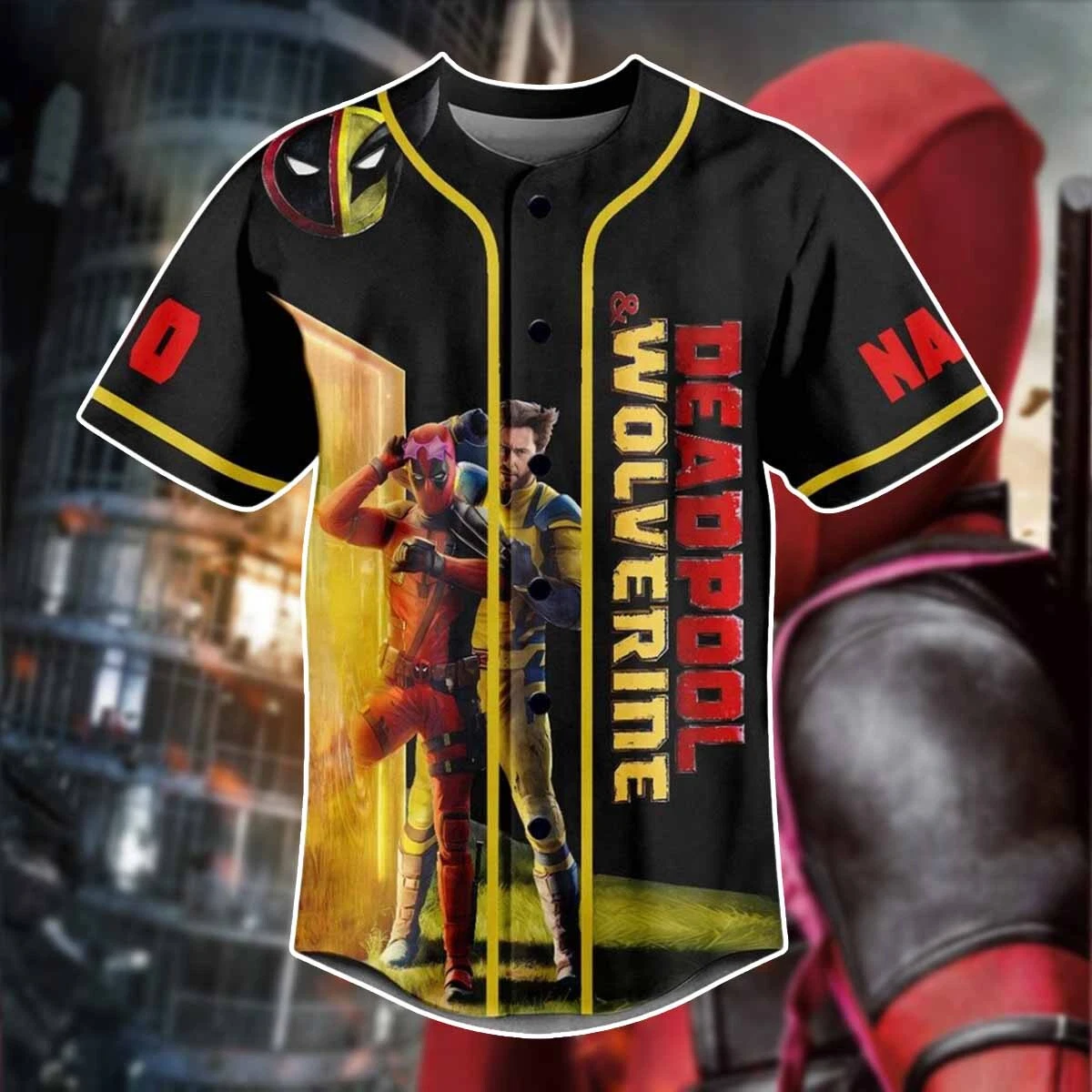 Deadpool And Wolverine Lets Kill The Fox Universe Custom Baseball Jersey