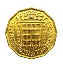 1967 QUEEN ELIZABETH II  THREEPENCE  WITH LUSTRE