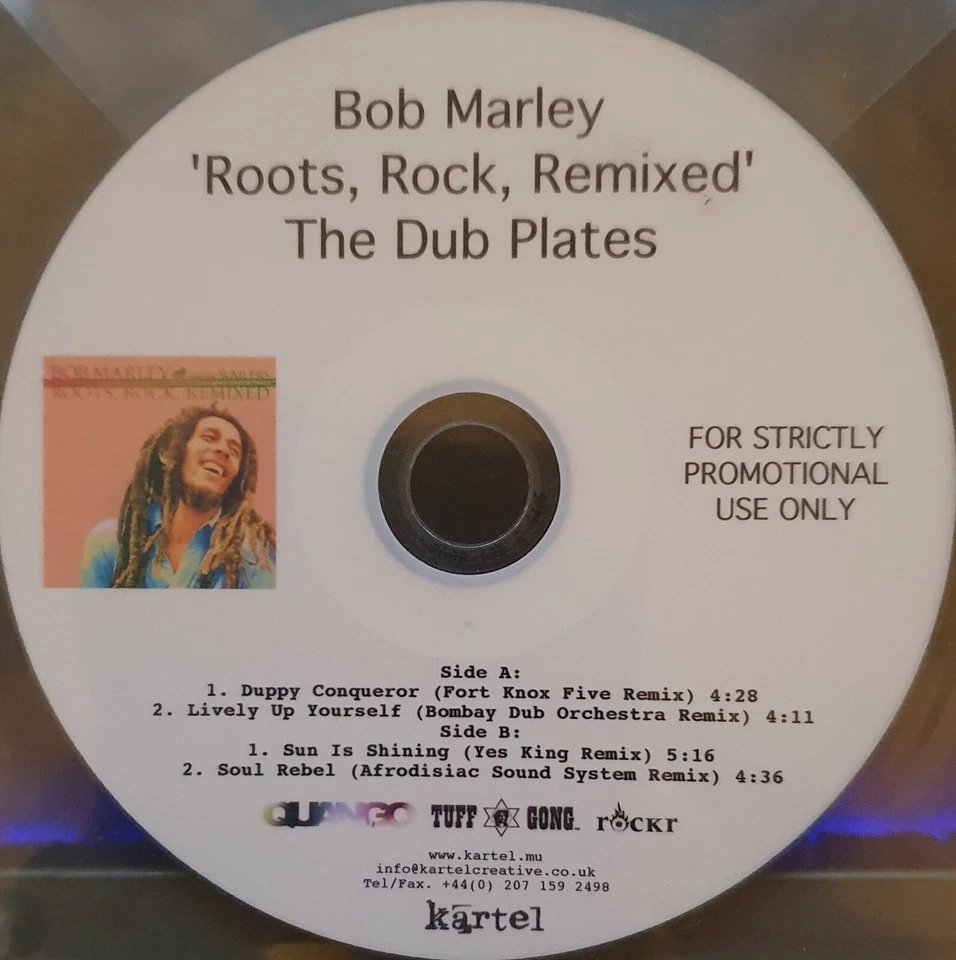 BOB MARLEY "ROOTS, ROCK, REMIXED - THE DUB PLATES" V RARE 4-TRACK 2007 PROMO CD - Image 1 of 1