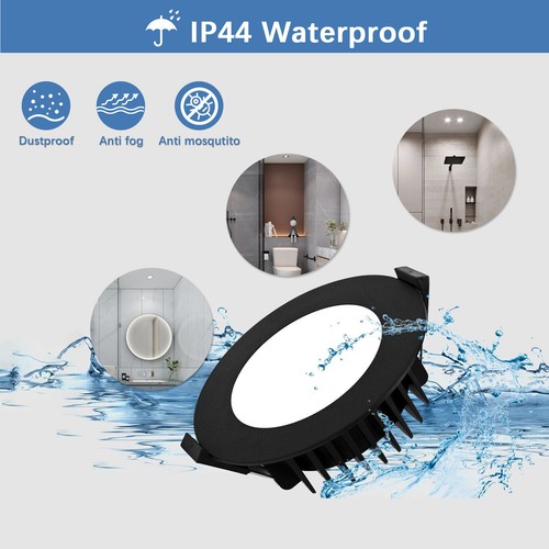 10PCS 13W LED Flat Downlight Tri-color Changeable Dimmable 90-100mm cutout IP44 - Picture 6 of 20