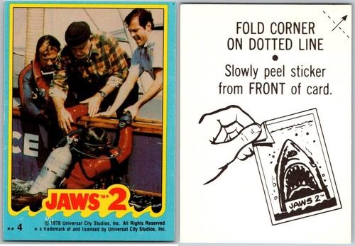 1978 Topps JAWS 2 Movie Trading Cards - Set Break - Pick Your Cards NM/MT - 第 64/71 張圖片