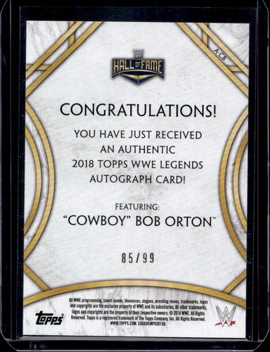 Cowboy Bob Orton WWE WWF/99 Auto 2018 Topps Hall of Fame Autogramm - Bild 2 von 2