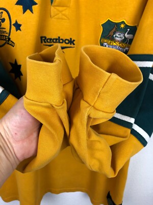 Vintage 90's Reebok Australia Wallabies Rugby Union Jersey Long