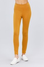 Waist Elastic Band Ponte Pants Orange