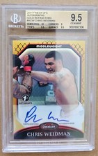2011 Topps Finest UFC Fighter Auto Gold Refractor 13/25 Chris Weidman 1st Auto