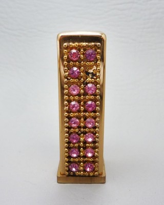 Vintage Auvergne After Five Perfume Vial: Gold Tone Rhinestone Stick Empty