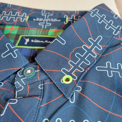 NWT William Murray Shirt Mens LARGE Football Print Performance Button Down NEW