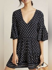 FAITHFULL THE BRAND X ANTHROPOLOGIES FRESA DRESSLA TERRACE PRINT BLACK WOMENS 4