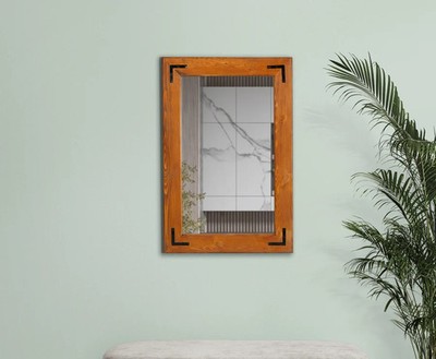 PETRA Rustic Wood Framed Wall Mirror   Farmhouse & Vintage Style Home Décor