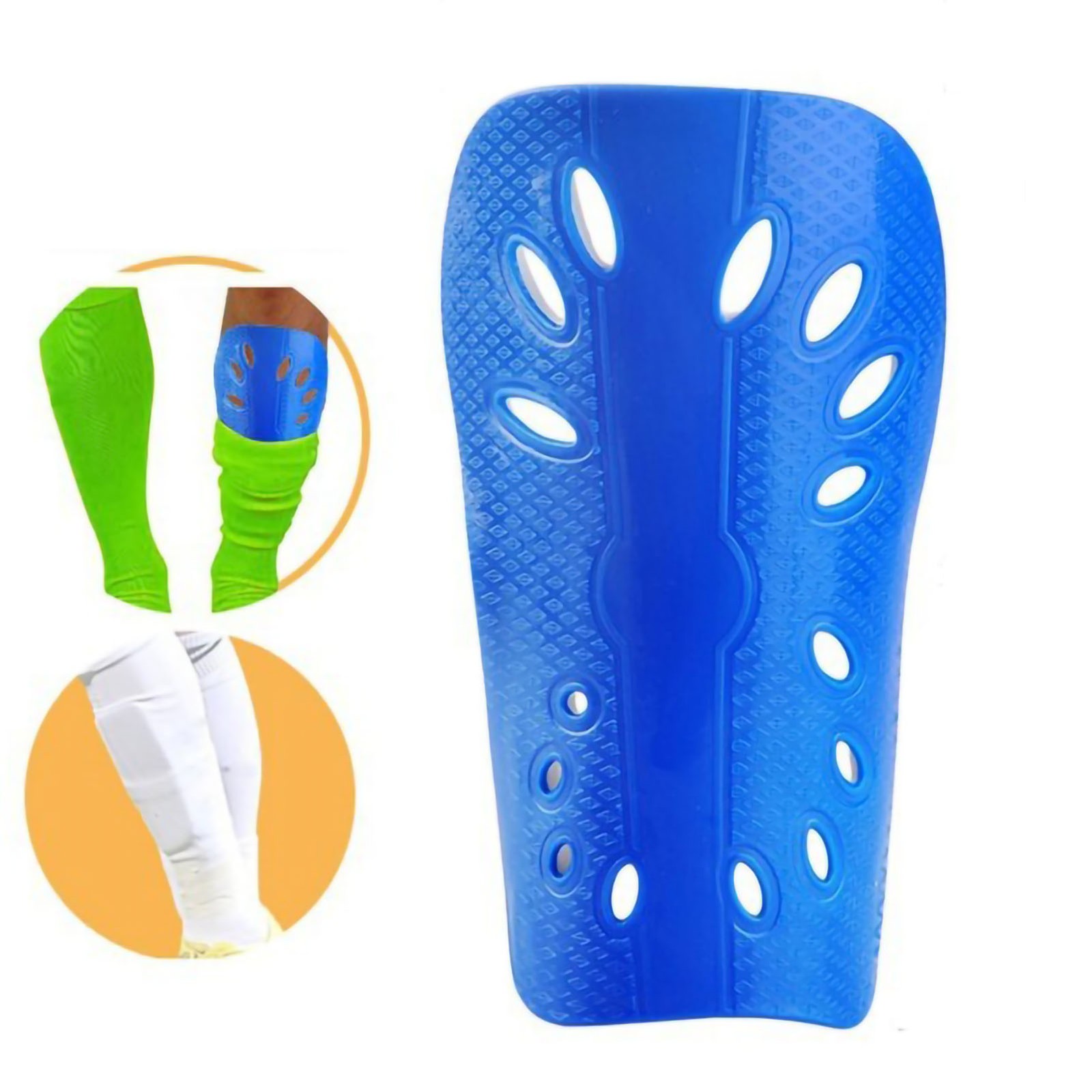 (Kids Blue)1 Pair Soccer Shin Guards Non Slip Comfortable Child BA