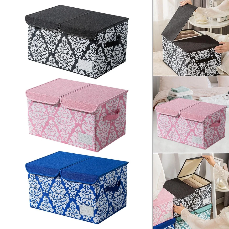 Boîte de Rangement Pliable avec Couvercle En Tissu Respirant Organisateur - Photo 1/1