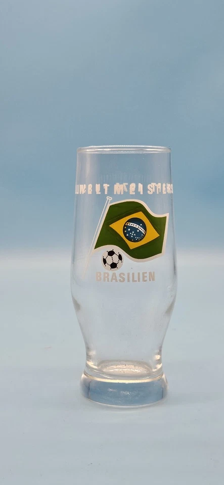 Fußball Weltmeisterschaft 1974 Brasilien Bierglas alt Glas Bier Brauerei Gläser - Bild 1 von 1