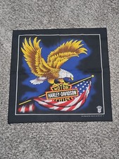 Vintage 90 s Harley Davidson - Eagle Logo - Bandana Made In Usa