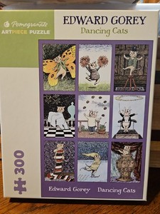 Pomegranate Edward Gorey: Dancing Cats 300 Piece Jigsaw Puzzle 100% Complete
