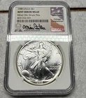 1988 Silver Eagle Obverse Struck Thru NGC Mint Error, MS 69
