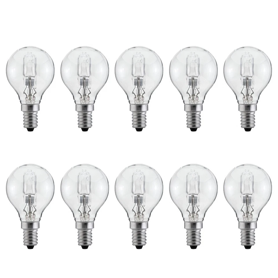 10 x Halogen Tropfen 42W fast 60W E14 klar Kugel G45 P45 warmweiß 2700K dimmbar