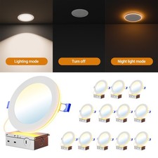 24Pack 6 Inch 5CCT LED Recessed Ceiling Light with Night Light 1050LM, Dimmable