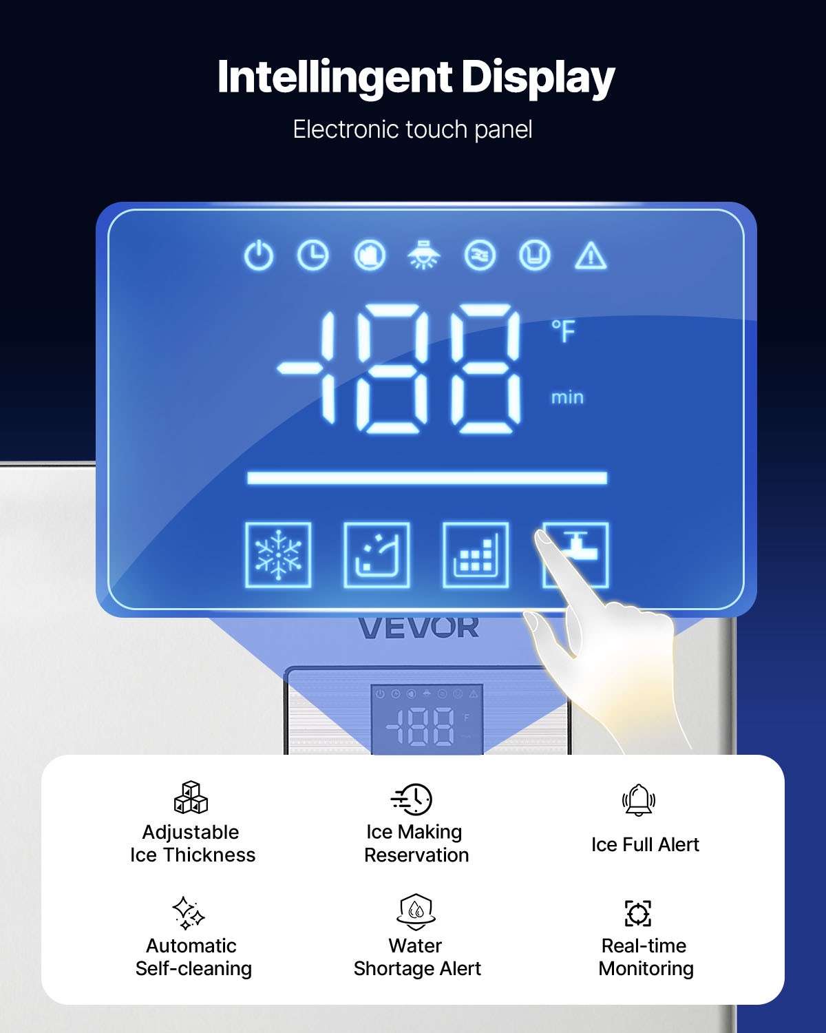 VEVOR Commercial Ice Maker Machine - Head 400 lbs/Day Self-Cleaning Ice Maker