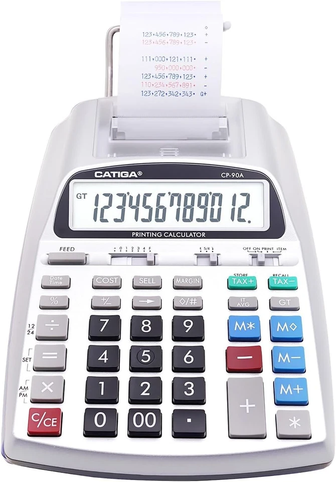 Accounting Calculator with Paper Roll Print Out, Silver Pro - Image 3 of 4