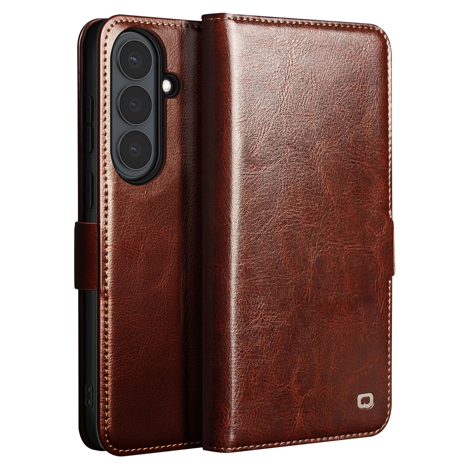 Protégez votre Galaxy S26 Plus des chutes avec l'étui marron Qialino