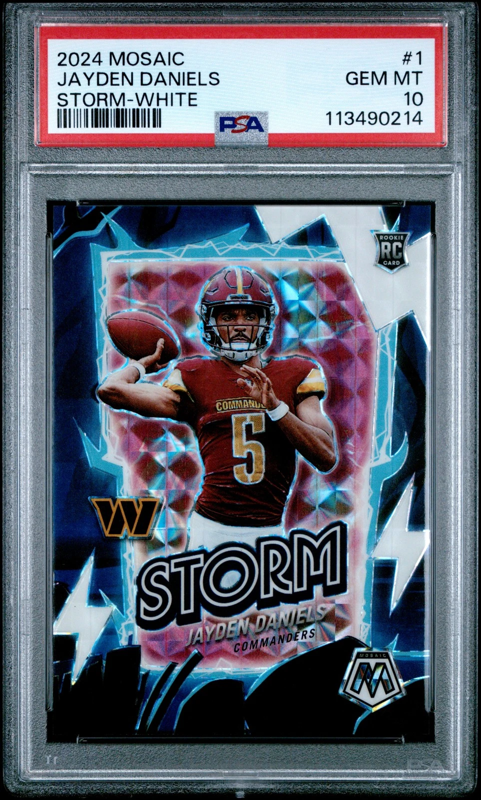 Jayden Daniels Panini Mosaic Storm #1 White