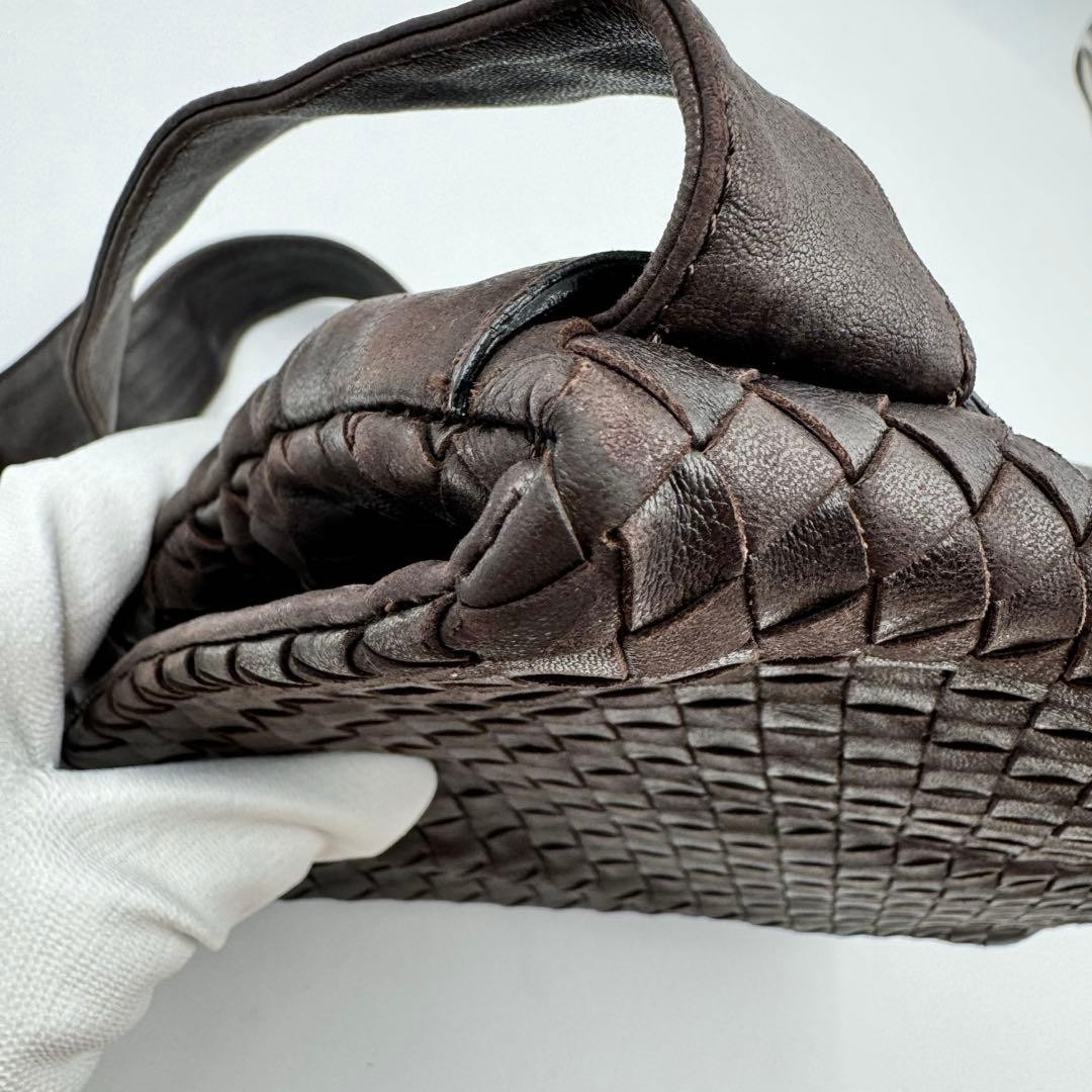 Bottega Veneta Brown All-Leather Shoulder Bag Adjustable Strap Authentic Used thumbnail 9