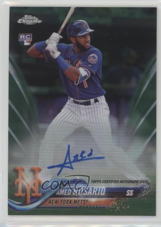 2018 Topps Chrome Rookie Green Refractor 16/99 Amed Rosario #RA-AR Auto RC 06z2