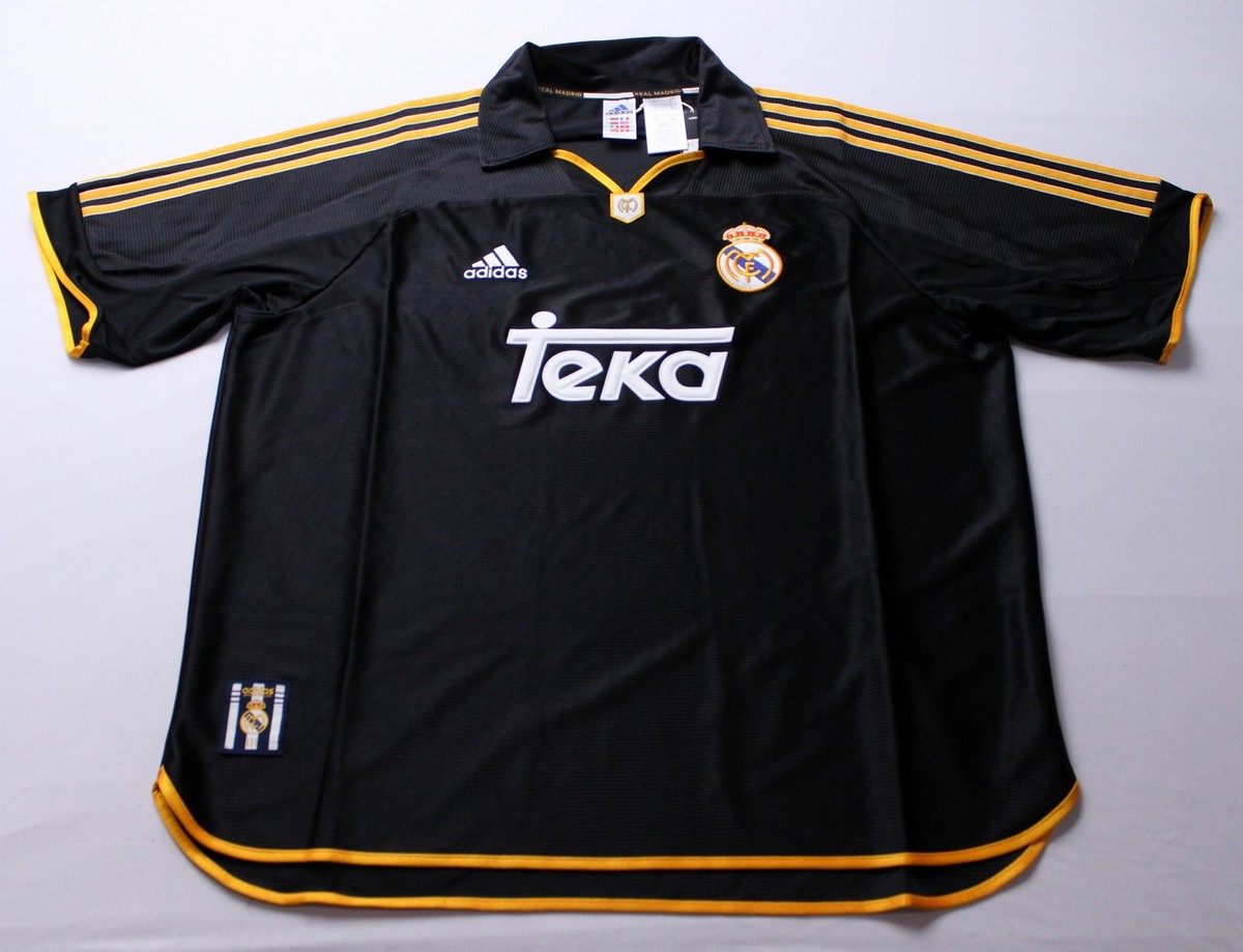 Real Madrid Men's Adidas 99/00 Teka Away Jersey TM8 Black