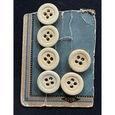Vintage R.M.C. Tagua Nut Buttons Set of 6 Cre...