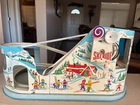 Vintage Chein Tin Ski Ride coaster 1950's-needs key
