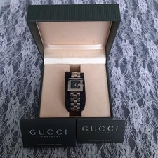 GUCCI 3600L Quartz Ladies Watch Black Dial Box Included Running