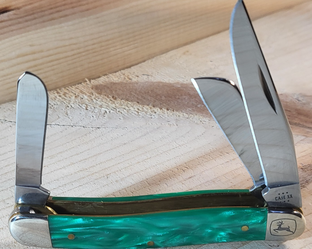 小物 kearny dearie Case XX John Deere Green Pearl Kirinite Mini Trapper Stainless