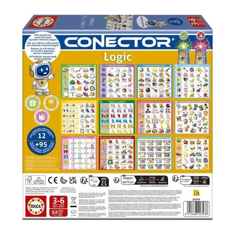 Jeu éducatif Conector Logic livre interactif 90 questions Educa