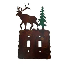 Wrought Iron Light Switch Cover Plate Double Toggle Rustic Elk Cabin Lodge