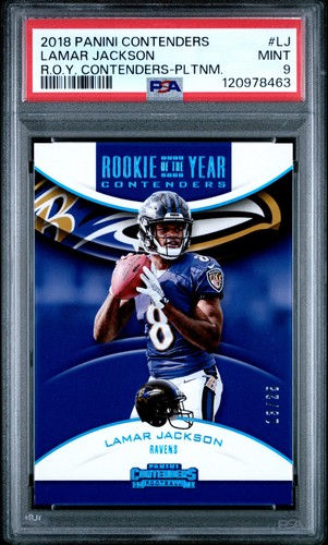Lamar Jackson [Platinum] #RYA-LJ 2018 Panini Contenders Rookie of the Year card