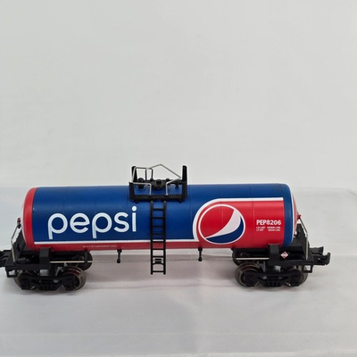 #ad Menards Pepsi Tanker Train Car PEP8206 O Gauge Blue Red White Model Railroad $45.00