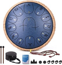 Steel Tongue Drum 15 Notes 14 Inch D-Key Panda Balmy Drum Percussion Instrument