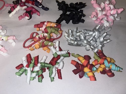 Gymboree Curly hair clips lot of 48 (24 pairs) bows Plus 2 Ponytail Holders - Picture 7 of 7
