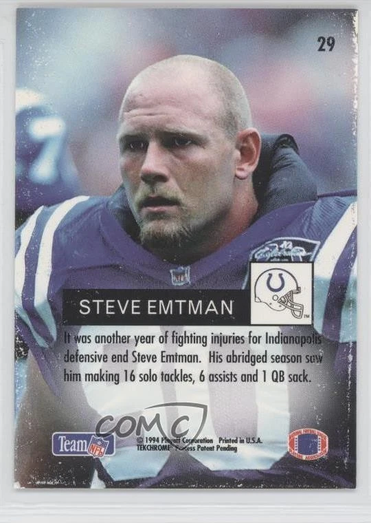 1994 Playoff Steve Emtman #29 - Image 2 of 2