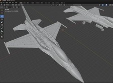 3D-Printed 1/144 USA General Dynamics F-16C/V Fighting Falcon Unpainted Model